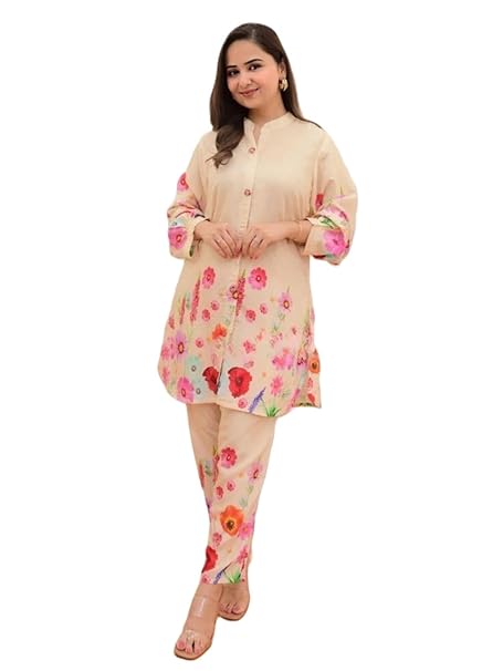 GRECIILOOKS Co Ord Set For Women Stylish Floral Rayon | Kurta Set For Women | Anarkali Suit For Woman | Short Kurti For Woman Latest | Pakistani Suits For Women's Kurta Set