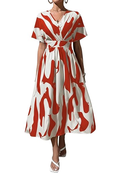 Leriya Fashion Printed Maxi Dress for Women | Trendy Long One Piece Summer Outfit | Lightweight Flared Dress for Casual & Holiday Wear