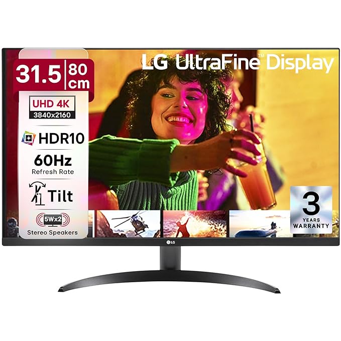 LG 32UR500K-B Ultrafine 32-inch 4K UHD (3840x2160) Computer Monitor HDR10 Built-in Speaker x2 OnScreen Control Reader Mode Flicker Safe Borderless Design HDMIx2 DisplayPort Black