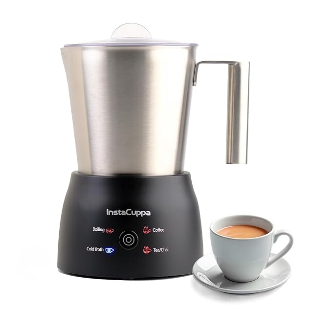 InstaCuppa Automatic Chai Maker with Auto Shut-Off - Make 600ML Indian Tea in 10-12 Minutes with No Spills or Mess, 4-in-1 Electric Brewer for Chai