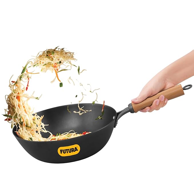 Hawkins 4.75 Litre Futura Slim Cast Iron Kadhai | Induction & Gas Compatible | Light Wok | Ideal for Stir-Frying & Tossing | Black (IMW475)|Induction and Gas Stove Compatible