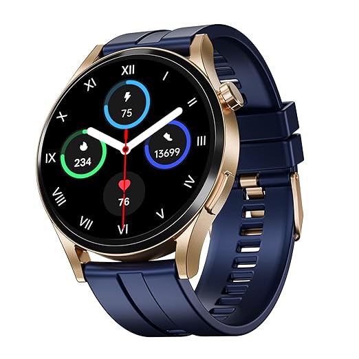 Boat Chrome Horizon, Premium Metal Body, Video Watch Faces, 1.51”(3.83cm) AMOLED Round Display, HRV & VO2 Max, Auto-Activity Detection, ASAP Charge, HRV Smartwatch for Men & Women (Royal Blue)