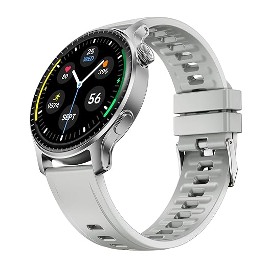 Boat Ultima Ember smartwatch with 1.96” AMOLED Display, AOD, Personalized Fitness Nudges, Functional Crown,100+ Sports Modes, Create Your Own Watchface, smartwatch for man and Woman (Steel Black)