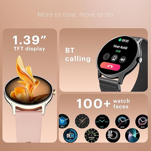 Noise Twist Go Round dial Smartwatch with BT Calling, 1.39" Display, Metal Build, 100+ Watch Faces, IP68, Sleep Tracking, 100+ Sports Modes, 24/7 Heart Rate Monitoring (Silver Link)