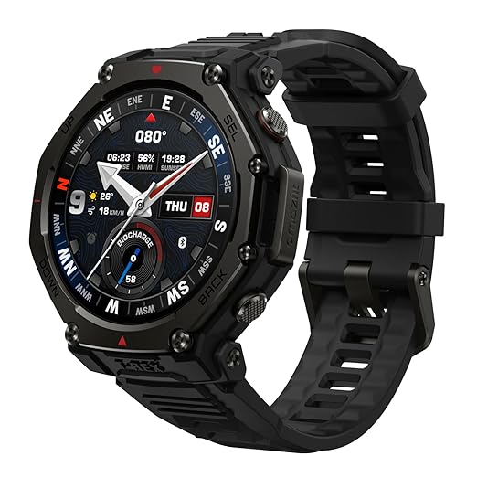 Amazfit T-Rex 3 Pro (Smartchoice)Outdoor Smart Watch 48mm Sapphire AMOLED Display,Ti Bezel,Dual Band GPS,Offline Maps,25 Days Battery,Built-in Flashlight,10 ATM,180+ Sport Mode,Android & iPhone,Black