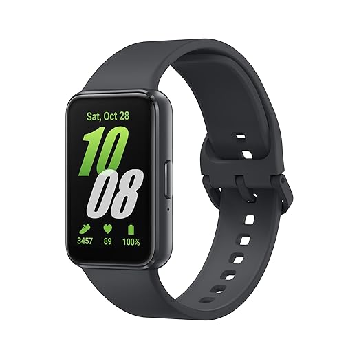 Samsung Galaxy Fit3 Light and Sleek Fitness Band, 13 Days Battery, 100+ Exercises and Sleep Tracking, Dark Gray (Black)