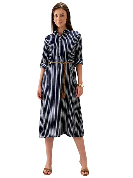 Globus Women Ethnic Dress (GS578228_Indigo_S)