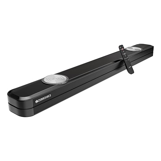 ZEBRONICS 130W Soundbar, Dual 7.62cm Subwoofers, Dual Drivers, BTv5.0, HDMI ARC, Optical, USB, AUX, LED Display, Remote Control, Volume & Media Control, Wall Mount, Glossy Finish (Juke Bar 3650 Pro)