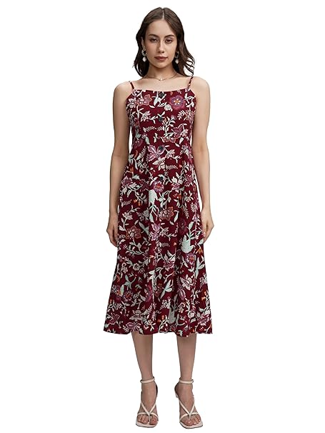 Tokyo Talkies Women's Dresses for Women | Floral Print | Short Dress | Strap Sleeves | Elegant & Trendy | Western