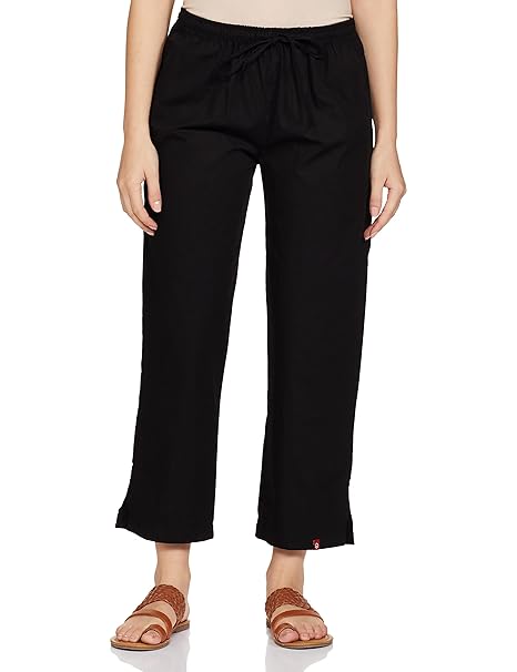 BIBA Women Cotton Regular Solid Pants