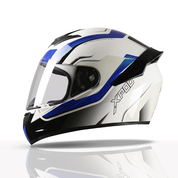 TVS XPOD Aerodynamic Helmet for Men-ISI DOT Certified, Ultrawide Visor, Quick Release Strap-Premium Bike Helmet with Enhanced Air Circulation