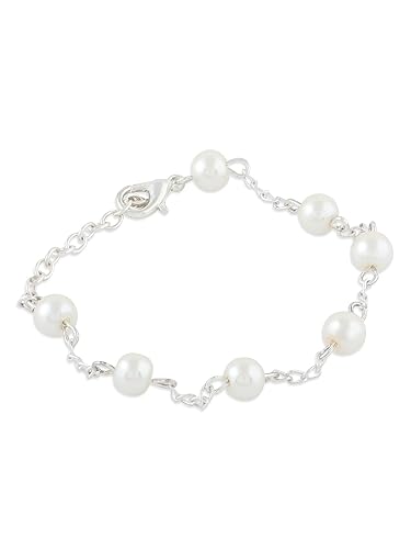 ZAVERI PEARLS Silver Tone Contemporary Party Bling Pearls Bracelet For Women-ZPFK10444