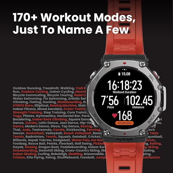 Amazfit T-Rex 3 (Smartchoice) Outdoor Rugged Military 48mm smart Watch Built in GPS, 27 Days Battery Life, Offline Maps, 2000 Nits Brightness, 10 ATM, AI Coach, for iOS & Android (Onyx)
