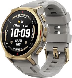Amazfit T-Rex 3 Pro Outdoor Smart Watch 44mm Sapphire AMOLED Display with Flashlight, Ti Bezel, Dual Band GPS, Offline Maps, 17 Days Battery, 10 ATM, 180+ Sports Mode for Android & iPhone, Arctic Gold