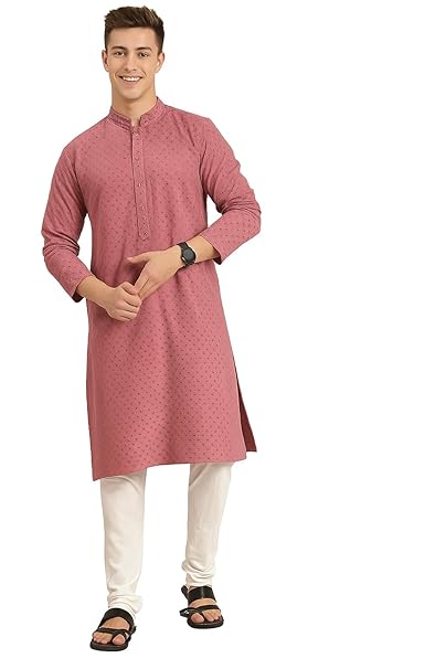 Amazon Brand - Tavasya Men Rayon Blend Embroided Regular Kurta