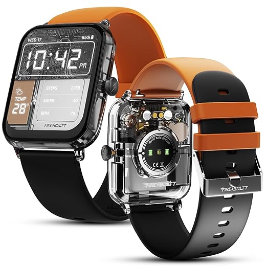 Fire-Boltt Ninja Phantom Smart Watch 1.83” Display, Transparent Clear Body Design, Bluetooth Calling, 120+ Sports Modes, Voice Assistant, AI Outfit Watch Face Smartwatch for Men & Women Stealth Navy