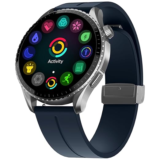 Noise Origin Smart Watch Smoothest UI Experience (New Nebula UI) & EN 1 Processor, 1.46" ApexVision AMOLED Display, Stainless Steel, Contour-Cut Design, Fitness Age, Fast Charging (Mosaic Blue)