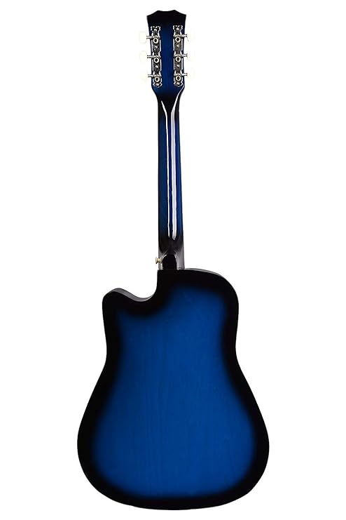 JUAREZ Engineered Wood Acoustic Guitar, 38 Inch Cutaway, JRZ38C/TBLSNA TRANSPARENT BLUE SUNBURST