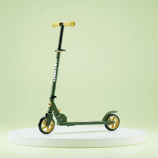 Amazon Brand – Jam & Honey Kids Kick Folding Scooter for Kids (2+ Years) | 3- Step Height Adjustable Handle, Smooth Bearing Wheels & PVC Tyres | BIS Certified | Yellow