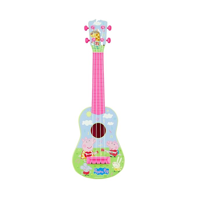Amazon Brand – Jam & Honey Peppa Pig Guitar | Musical Toy with Sound Play | Lightweight & Child-Safe Design | Encourages Rhythm & Creativity | Pretend Play Toy for Girls | Age 3+