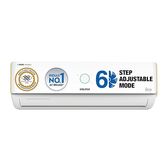 Voltas 1.5 Ton 5 Star Pure Air Inverter Split AC (Copper, 6-in-1 Adjustable Mode, 4 Way Swing & Anti-dust Filter, 185V Verdant Exotica, White)