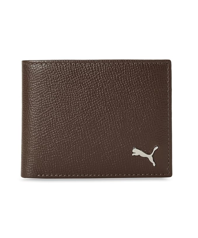 PUMA Unisex-Adult Leather Plain Wallet, Brown Mushroom (9105802)