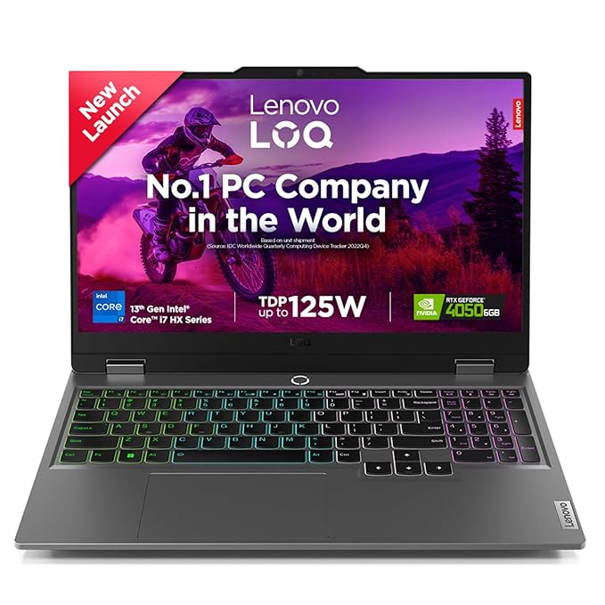 Lenovo LOQ 13th Gen Intel Core i7-13650HX 15.6" (39.6cm) 144Hz 300Nits FHD Gaming Laptop (16GB/512GB SSD/Win 11/NVIDIA RTX 4050 6GB/1Yr ADP Free/MSO 24/Grey/2.3Kg), 83DV01A5IN