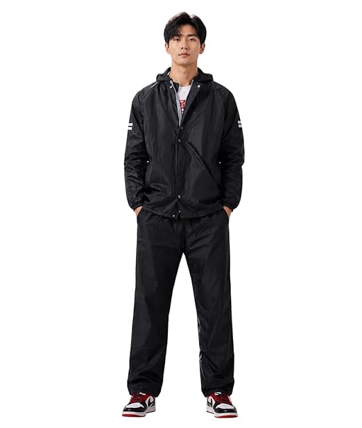 TAGAS Men's Raincoat ||Waterproof for Bike ||Reversible Double Layer with Hood || Set of Top and Bottom With Cap rain Wear