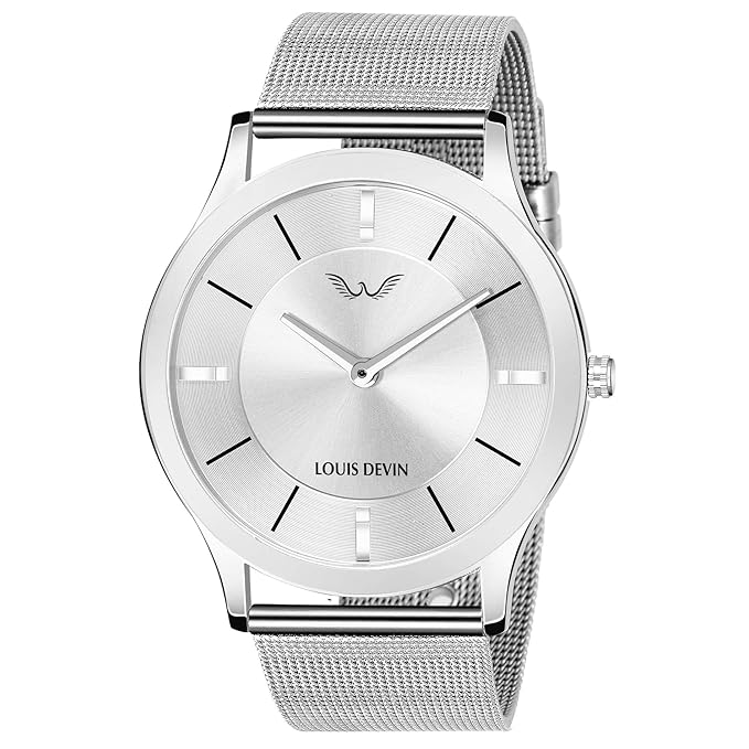 LOUIS DEVIN SLM023 Stainless Steel Chain Analog Wrist Watch for Men