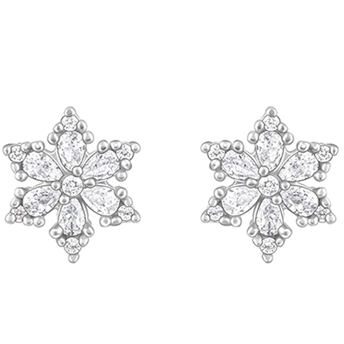 GIVA 925 Silver Flowery Snowflake Studs| studs to Gift Women & Girls | With Certificate of Authenticity and 925 Stamp | 6 Months Warranty*