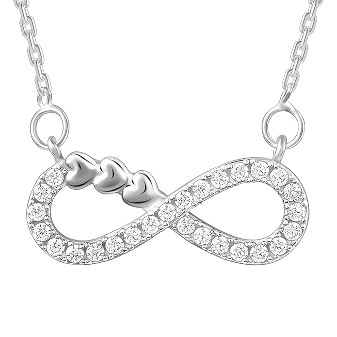 GIVA 925 Silver Infinity Heart Necklace |Gifts for Girlfriend, Gifts for Women & Girls| With Certificate of Authenticity and 925 Stamp | 6 Month Warranty