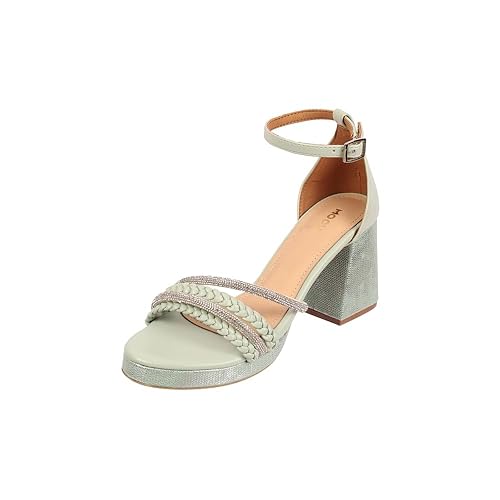 Mochi Women Embellished Woven Block Heel Fashion Sandal