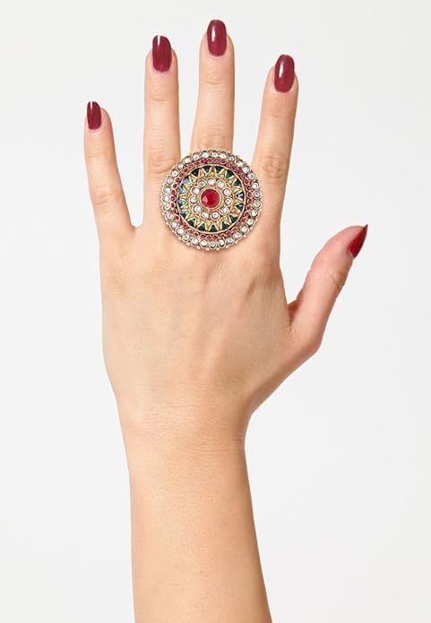 Shining Diva Fashion Gold Plated Ring for Women (Multicolor, 6683r)