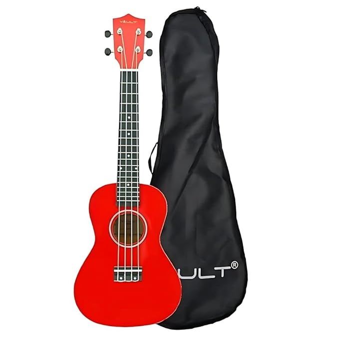 Vault UK-003 Concert Colourful Ukulele 23 inch With Gig Bag - Red