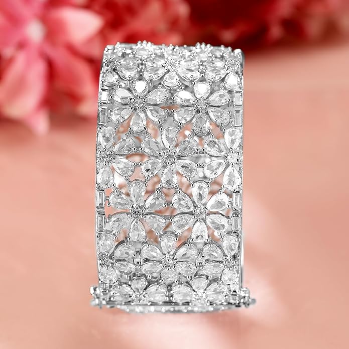 Rubans American Diamond Zirconia Bracelet Stylish Jewellery Gift for Women & Girls