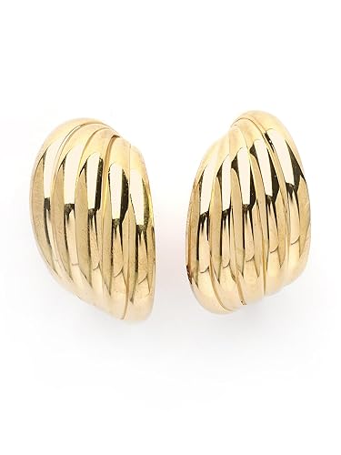 Bohey by KARATCART Gold-Toned Classic Half Hoop Earrings for Women