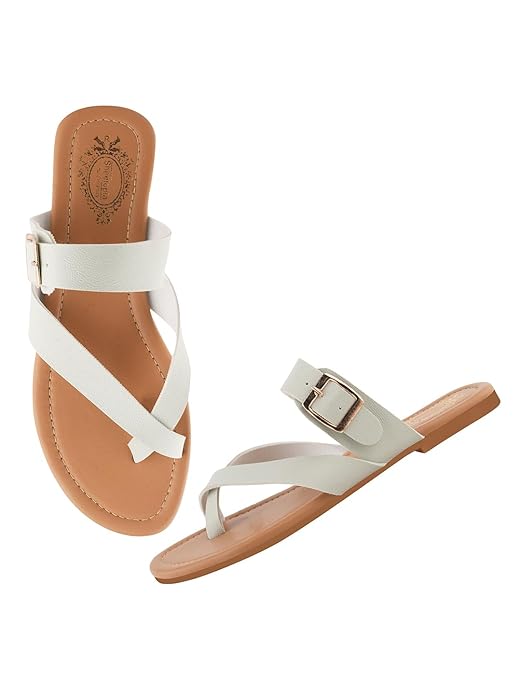 Shoetopia Women's Flats with Side Buckle | Stylish Comfortable Slip-On Ballerina Shoes for Women & Girls | Casual & Office