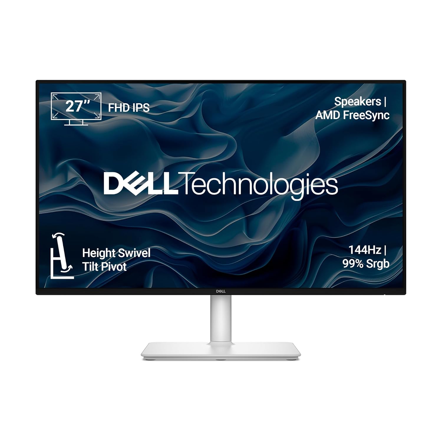Dell SE2726D 27 inch (68.58 cm) QHD IPS Display, 144Hz Refresh, AMD FreeSync, Eye Comfort Technology, Flicker-Free, HDMI/DP Connectivity, Elegant Design for Work & Play