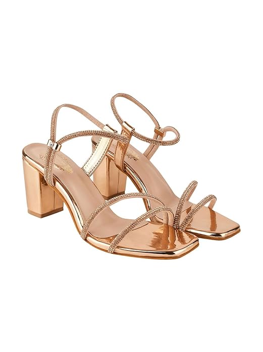 Shoetopia Stylish Strappy Block Heels for Women – Open Toe Ankle Strap Sandals || Perfect for PartiesWeddings & Night Out Comfortable & Stylish