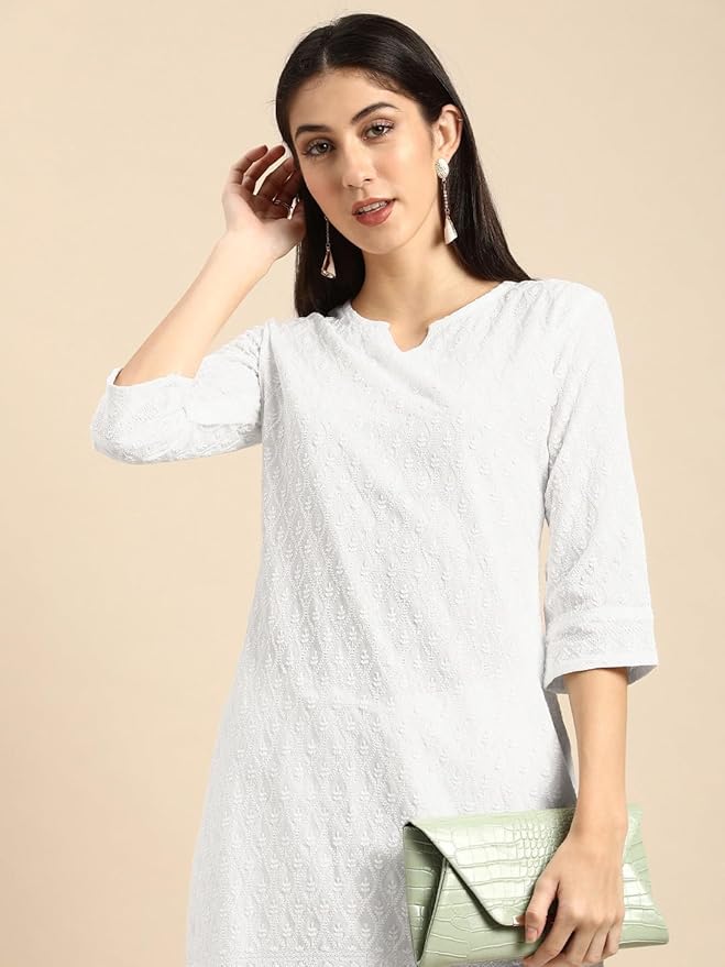 Amazon Brand - Tavasya Women Cotton Solid Straight Kurta