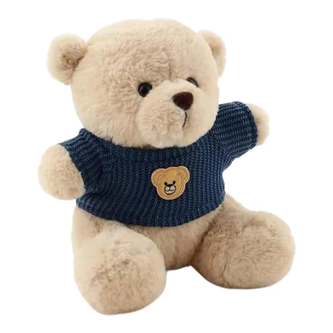 HUG 'n' FEEL SOFT TOYS Teddy Bear with T-Shirt, 25 cm Plush Soft Toy for Kids, Ultra-Soft Stuffed Animal for Birthday, Anniversary, Valentine's Day Gift (Brown)