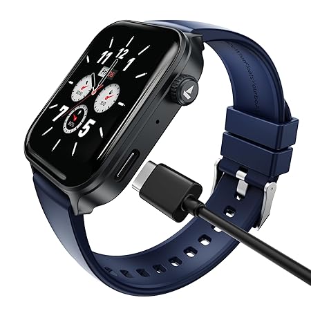 boAt Storm Call 4 India's first Smartwatch with Type-C Charging,1.96” (4.97 cm) HD Display, Functional Crown, BT Calling, Sports Modes, Heart Rate, SpO2, Sleep & Stress Tracking, SOS, IP68 (Navy Blue)