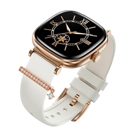Boat Chrome Ivory Smart Watch for Women, co-Designed with GIVA, Limited Edition 925gm Silver Charm, 1.7" AMOLED Display, 1000 nits Brightness, Premium Metallic Build (Silver Charm Edition)