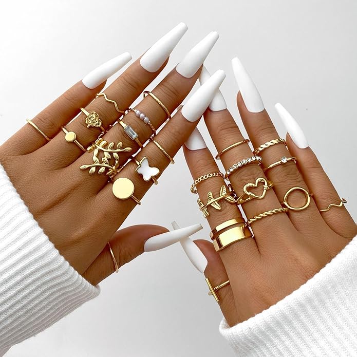 Shining Diva Fashion Latest Stylish Gold Plated Rings for Women and Girls