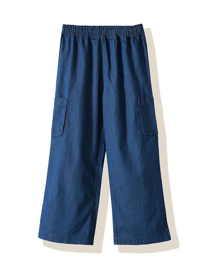 Amazon Brand - Symbol Girl's Lightweight Denim Loose Pants