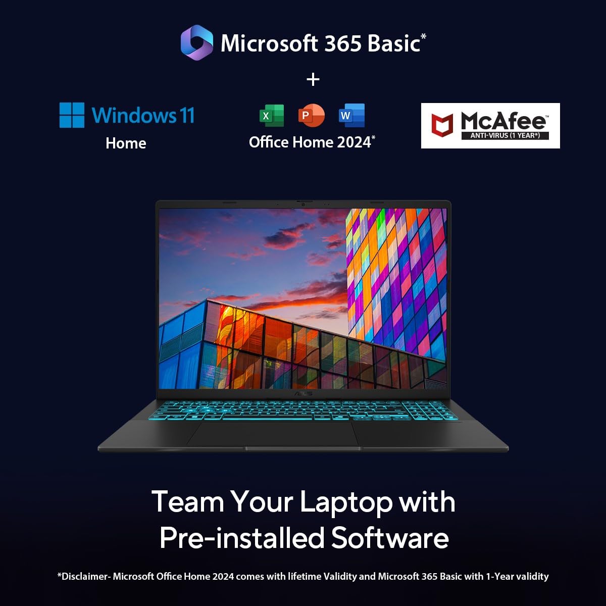ASUS Gaming V16 (2025), 14th Gen, Intel Core 5 210H Gaming Laptop(RTX 5050-8GB/16GB RAM/512GB SSD/FHD+/16"/144Hz/Windows 11/M365 Basic*/Office Home 2024/Matte Black/1.95 Kg) V3607VH-RP037WS