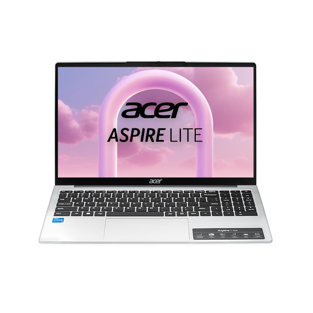 Acer Aspire Lite Intel Core i3/Core 3 14th Gen-100U Processor, Office 2024 + M365 Basic, 8GB RAM/256GB SSD, 15.6"/39.62 cm, FHD IPS Display,Win11Home, Steel Grey, 1.59Kg, AL15-53, Thin & Light Laptop