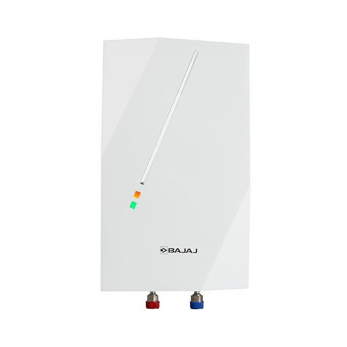 Bajaj Skive 5 Litre Instant Water Heater for home | High Grade SS Tank | Multiple Safety System | Suitable for High Rise | Shock Resistant | Rust Proof Outer | 5-Year* Tank Warranty by Bajaj 【White】