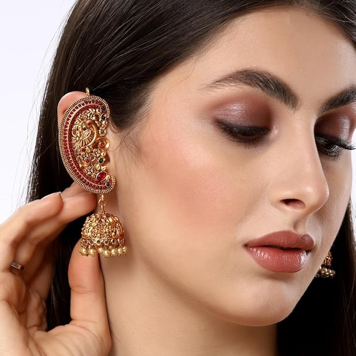 Shining Diva Fashion Latest Stylish Fancy Traditional Peacock Jhumka Jhumki Earrings for Women and Girls