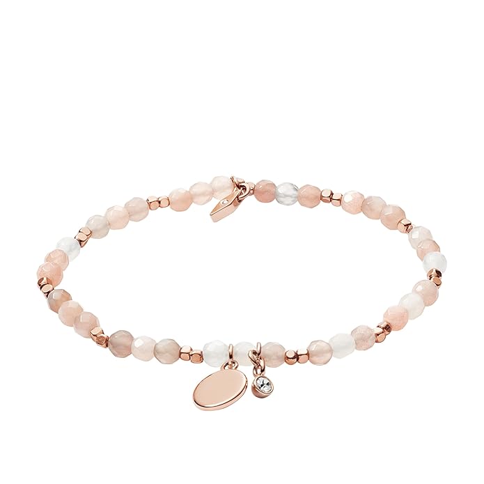 Fossil Women's Rose Gold-Tone Stainless Steel Chain or Beaded Bracelet for Women